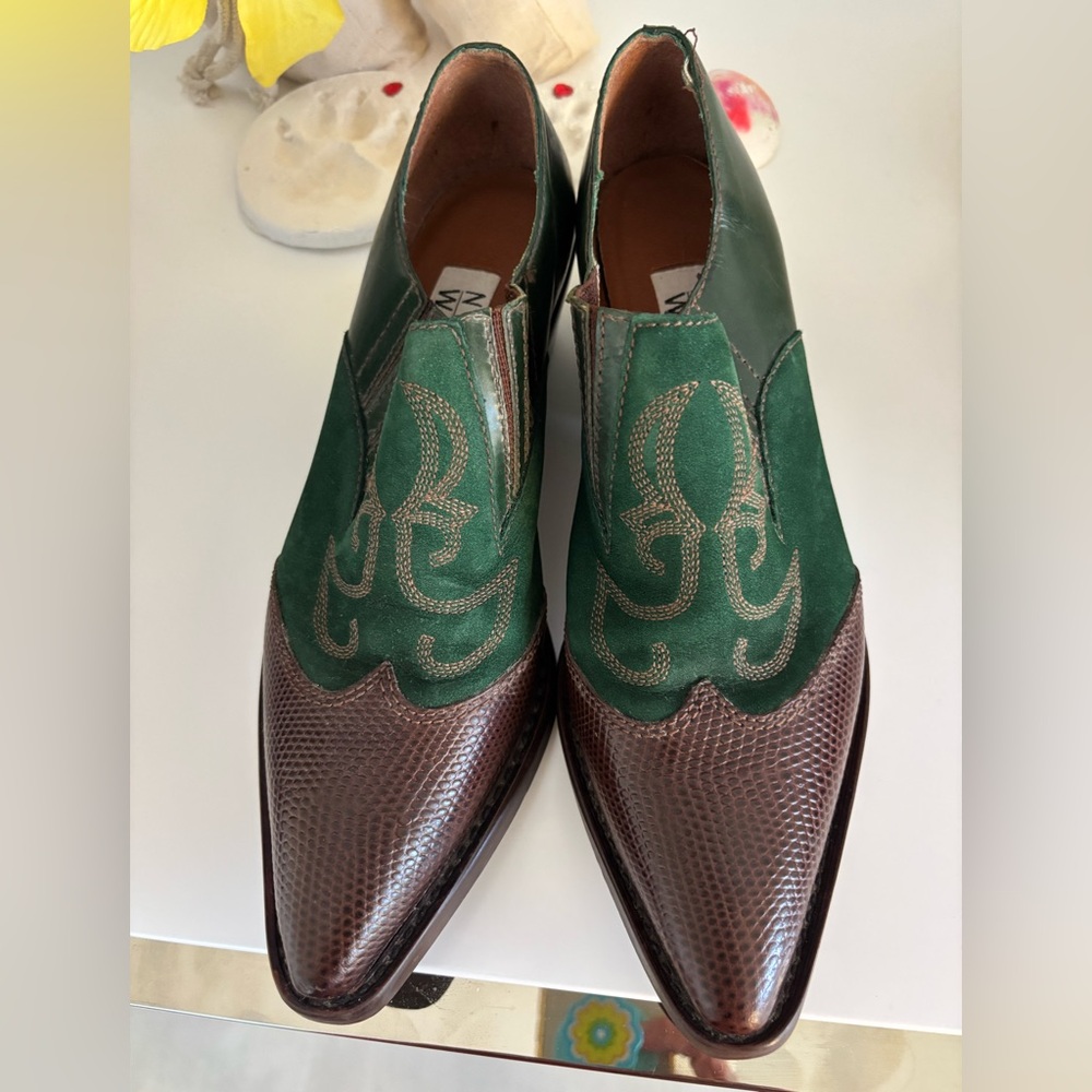 Nine West Green and Brown women’s bootie